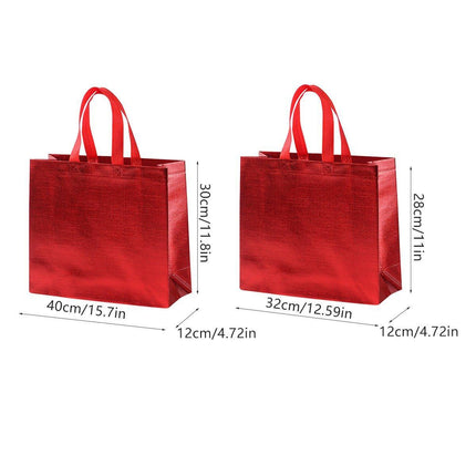 25PCS Embossed Non-Woven Tote Bag Fashion Shopping Gift Packaging Bag