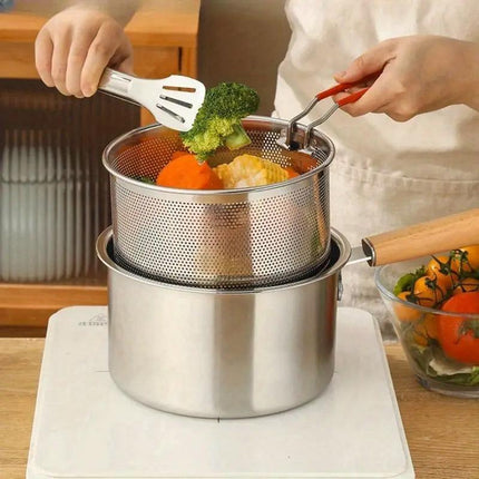 Durable Stainless Steel Small Fryer Household Use Deep Frying Kitchen Appliance