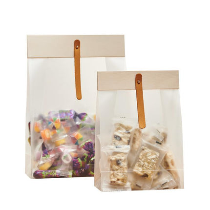 100pcs Clear Frosted Plastic Food Seal Bags: Exquisite Packaging - Aimall
