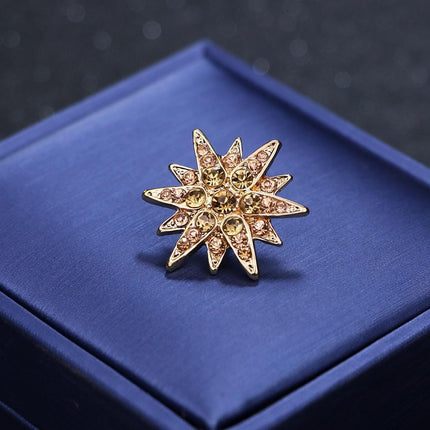 Brooch Six Pointed Star Collar Button Badge Fashion Corsage Pin Accessories