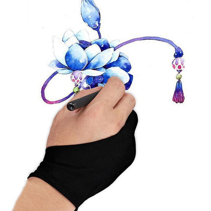 Two Finger Glove Artist Professional Graphic Tablet Sketch Drawing 4 Sizes Palm - Aimall
