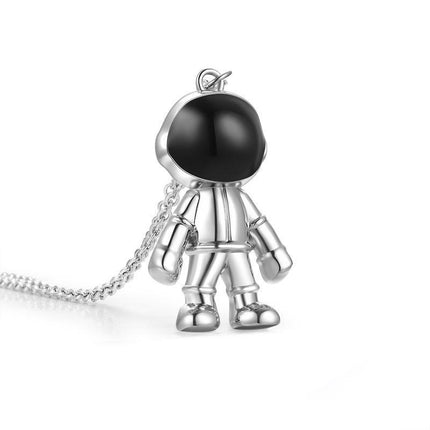 Hip Hop Titanium Steel Astronaut Pendant Necklace Men Women Child Gift - Aimall
