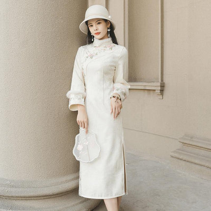 New Chinese Cheongsam Dress National Style Traditional Qipao Outfit for Women