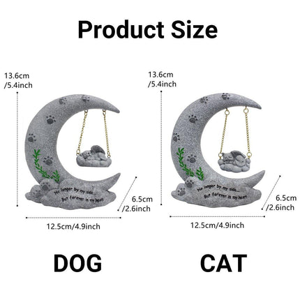 Moon Resin Pet Memorial Tombstone Ornament Garden Decoration for Lost Pets