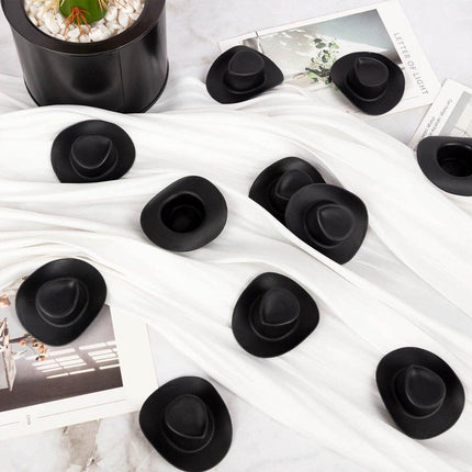 50PCS Mini Toy Cowboy Hats for Dolls Plastic Western Party Decoration Accessory