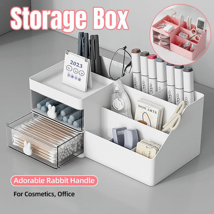 Cartoon Drawer Type Cosmetic Jewelry Storage Box Desktop Student Stationery Box