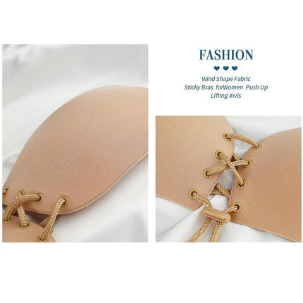Strapless Backless Invisible BRA Push Up Stick On Silicone Lingerie Adjustable Nude - Aimall