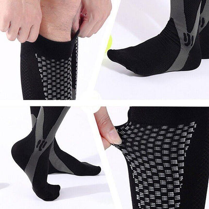 Compression Socks Copper Medical Stockings Travel Running Anti Fatigue Unisex L&XL - Aimall
