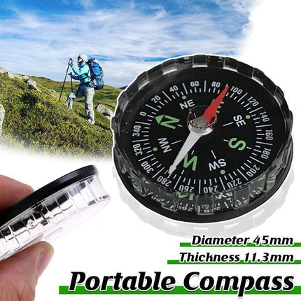 1 x Mini Pocket Compass Outdoor Sports Camping Hiking Navigation Black (L073-09) Aimall