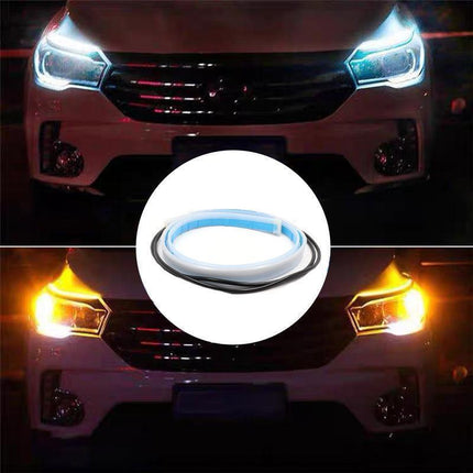 2x 60CM Car LED Strip DRL Turn Signal Switchback Indicator Daytime Running Light - Aimall