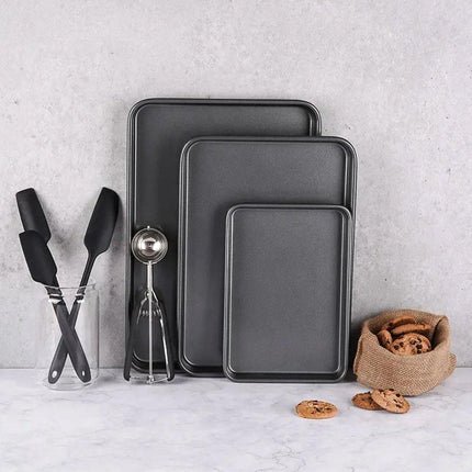 3pcs Rectangular Baking Pan Set Nonstick Oven Bakeware Mould for Home Cooking