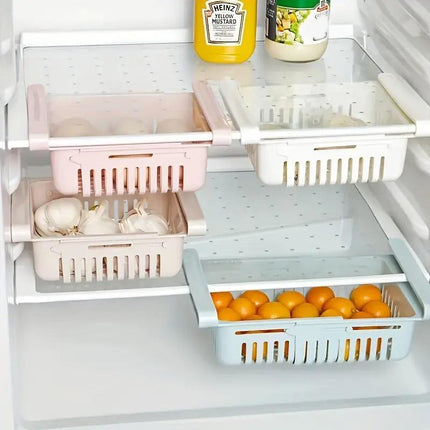 4pcs Fridge Storage Basket Organiser Egg Storage Rack Refrigerator Shelf Bins