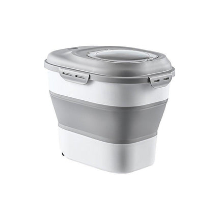 Folding Rice Flour Grain Bucket Moisture Insect Proof Large Storage Pet Dog - Aimall