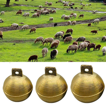 2PCS Small Brass Bell Cow Horse Sheep Grazing Copper Bells Loud Copper Bells Pet