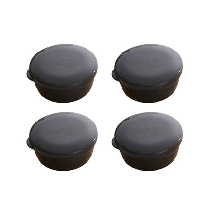 4PCS Round Portable Bathroom Soap Box Lid Travel Soap Holder Draining Soap Dish