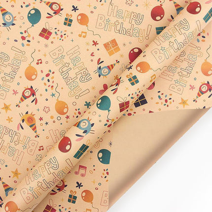 Musical Note Kraft Paper Valentines Birthday Gift Wrap Holiday Wrapping Paper