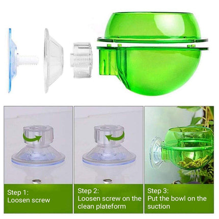 Suction Cup Reptile Feeder Anti-Escape Reptiles Water Bowl Live Fodder Container