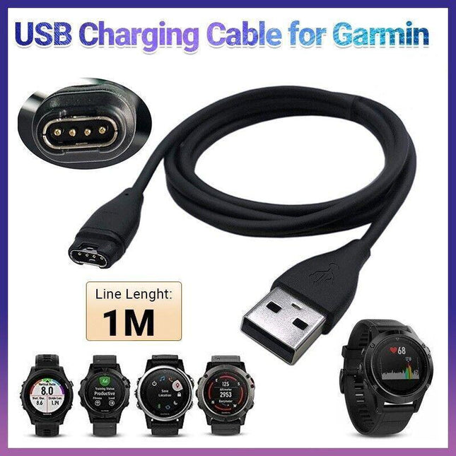 1M Usb Charger Charging Cable For Garmin Vivoactive 3 / 3 Music /4 / 4S - Aimall