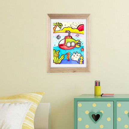 Wooden Kids Art Frames Display Holds 150 Pictures for Children Art Projects