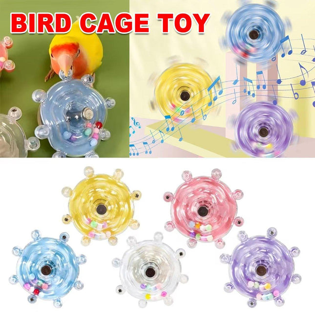 Interactive Parrot Spinning Wheel Stress Relief Toy for Small Birds Durable