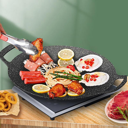 Korean Nonstick BBQ Grill Pan for Stovetop Barbecue Portable Hot Plate Outdoor - Aimall