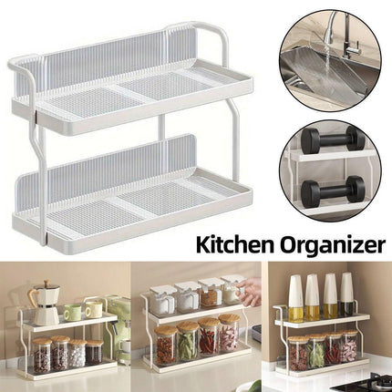 2 Tier Shelf Kitchen Storage Rack Organizer for Home and Countertop Organization