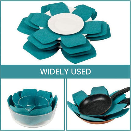 12pcs Thickened Felt Placemats Pan Mats Heat Insulation Flower Shaped Coasters