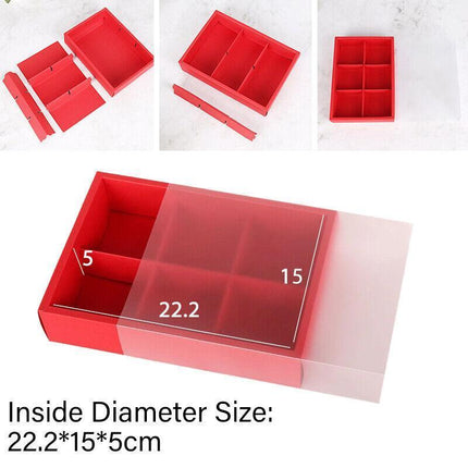 10PCS Cake Box with Transparent Lids Gift Packaging Boxes for Moon Cakes Cookie - Aimall