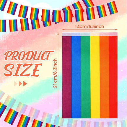 20x 5M Rainbow String Flag Gay Lesbian Pride LGBT Mardi Gras Party Banner Outd - Aimall