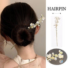 Pearl Flower Vine Hairpin Golden Chinese Style Bridal Hair Accessories