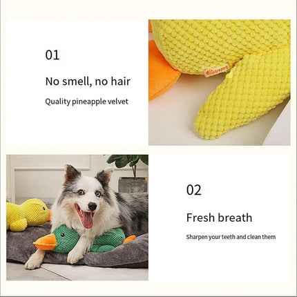 Plush Cartoon Duck Dog Toy Interactive Squeaky Pet Toy Durable Fun Chew Toy