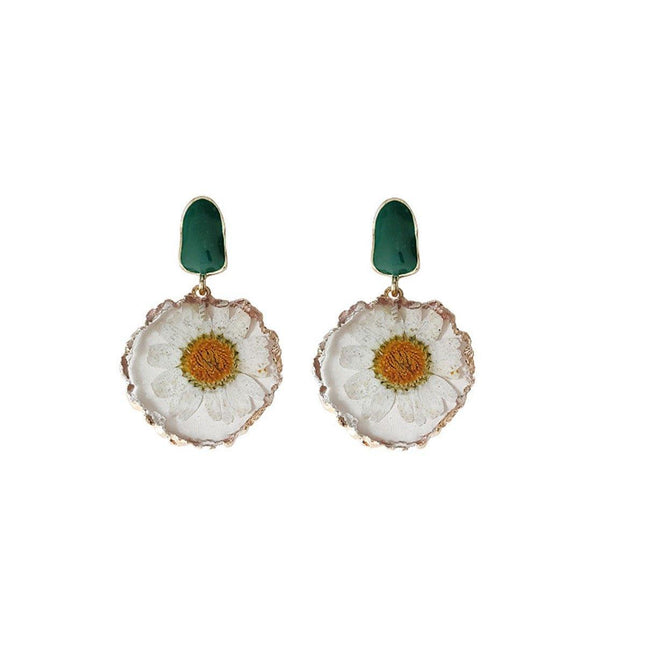 Elegant Handmade Earring Real Dried Flowers High-Grade Fashion Jewelry