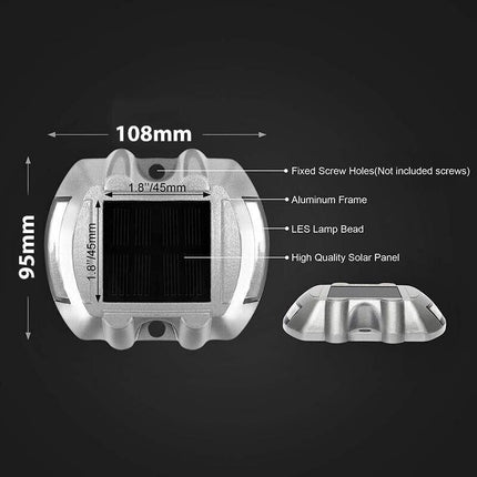 Waterproof Solar LED Powered Road Step Light Dock Light for Outdoor Driveway Dec - Aimall