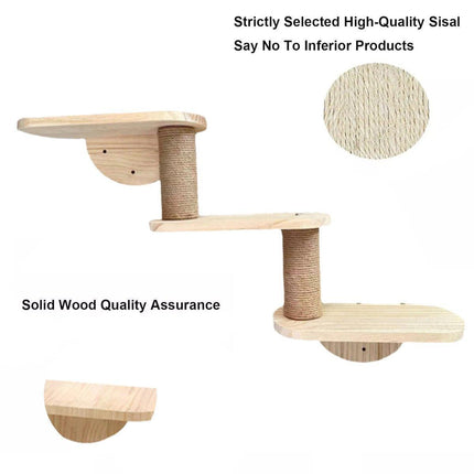Solid Wood Wall Mounted Cat Climbing Tree Rack Platform Space Capsule Bed Shelf