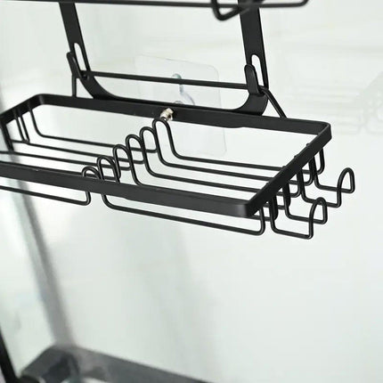 Perforation Free Toilet Bathroom Wall Shelf Household Shower Storage Organizer