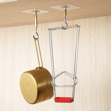 12 PCS Heavy Duty Self Adhesive Hooks Stainless Steel Ceiling Hooks for Home