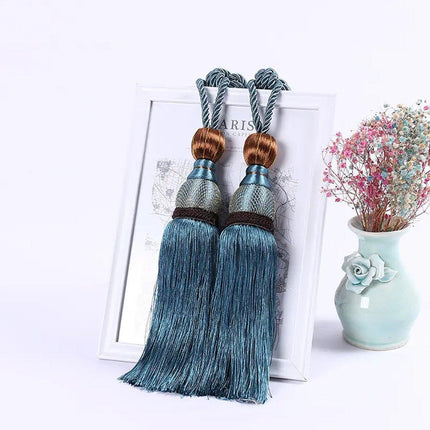 1pair Curtain Tiebacks Hanging Balls Tassel Rope Decorative Curtain Holders