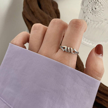 Silver Vintage Index Finger Ring Women Fashion Jewelry Adjustable Statement