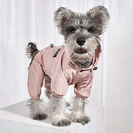 Outdoor Reflective Waterproof Dog Raincoat Breathable Four Legged Pet Jacket