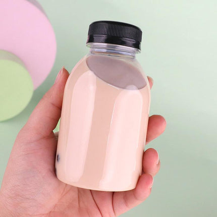 20pcs 250ml Reusable Plastic Juice Bottles 38mm Caliber Clear Beverage Container