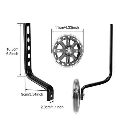 12-20 Inch Kids Bike Training Wheels Silent Flashing PVC Stabilizer Auxiliary
