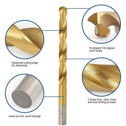 99X HSS Titanium Drill Bit Tool Set 1.5-8mm Twist Drill For Wood Metal Grooving