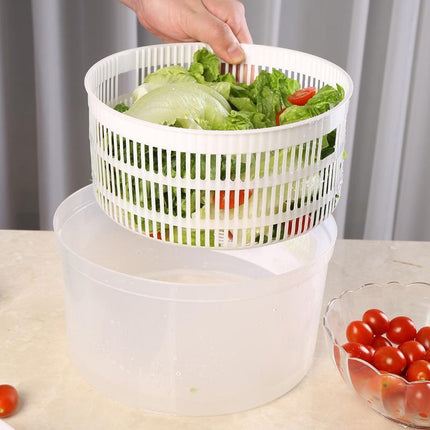Salad Spinner Vegetable Lettuce Washer Dryer Serving Bowl Container Large - Aimall