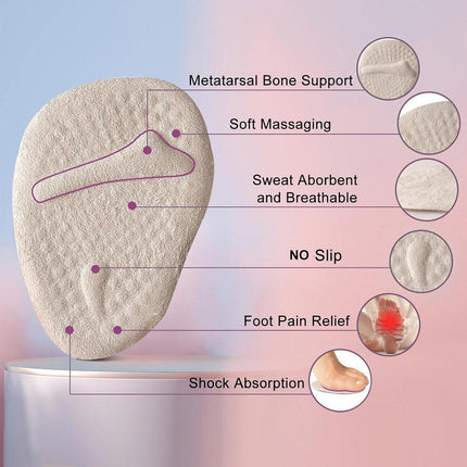 8Pairs High Heel Cushion Pads Forefoot Half Size Inserts of Foot Support Insoles