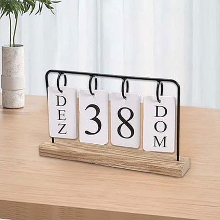 Wooden Desk Calendar Creative Desktop Calendar Ornament Home Office Decor Craft