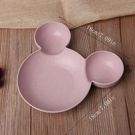 4PCS Wheat Straw Tableware Set Anti Fall Bowls Children Dish Dinner Plate Bowl