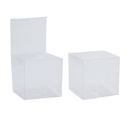 50 PVC Clear Transparent Macaron Square Cube Boxes For Wedding Favour Gift Candy - Aimall