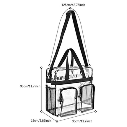 Clear Tote Bag Plastic Transparent Purse Handbag Zipper Security Event Stadium
