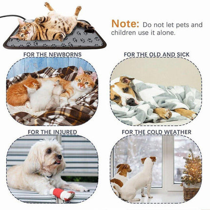 Electric Pet Heating Pad Waterproof Cover Heated Mat Dogs Cats Bed Blanket - Aimall