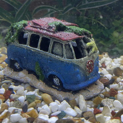 Creative Aquarium Decoration Resin Car Wreck Fish Shrimp Escape House Landscape